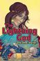 Eine Illustration mit dem Titel "The Lightning God and Other Stories"; Frau hält Baby, helle Farben.