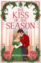 Text: "The Kiss of the Season. Michelle Kenney." Ein Paar in historischer Kleidung unter Mistelzweigen, romantische Atmosphäre., Buch