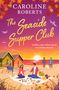 Text in geschwungener Schrift: "The Seaside Supper Club". Menschen beim Picknick am Strand bei Sonnenuntergang.