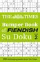 "The Times Bumper Book of Fiendish Su Doku Book 2." Oben und unten sind teils ausgefüllte Sudoku-Gitter.