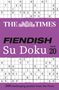 „THE TIMES FIENDISH Su Doku Book 20“ steht auf einem lila Hintergrund, umgeben von Sudoku-Rätseln.