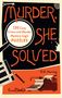 „Murder, She Solved“. „120 Cozy Crime and Murder Mystery Logic Puzzles“. Illustration mit Lupe, Kreuzworträtsel, Schreibmaschine., Buch