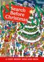 „The Search Before Christmas“ und „A Very Merry Hide-and-Seek“. Illustration von Weihnachtsmarkt mit Geschenken und Tannenbaum., Buch