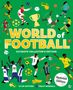 Illustration mit Texten: "World of Football", "Ultimate Collector's Edition", "Updated Edition". Fußballspieler und -symbole.
