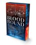 Covertext: “Blood Bound. Two Rivals. One Duel. You Fight or You Die. Ellis Hunter.” Silhouetten zweier geflügelter Wesen., Buch