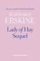Text auf rosa Hintergrund: "The No.1 Sunday Times Bestseller. Barbara Erskine. Lady of Hay Sequel. Cover to be revealed."