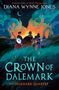 "The Crown of Dalemark", eine Illustration mit drei Personen unter einem sternenklaren Himmel, eine mit Gitarre., Buch