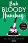 "Bah BLOODY Humbug" steht oben. Unten: "Jo Middleton", "avon". Illustration: Pudding mit Messer und Beeren., Buch