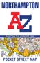 Oben "NORTHAMPTON", darunter Logo "A-Z", Kartenbereich mit Straßennamen und unten "POCKET STREET MAP".