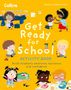 Titel: "Get Ready for School Activity Book". Kinder spielen fröhlich mit Spielzeug.