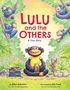 „LULU and the OTHERS: A True Story“. Illustration: Schimpansen im Wald, einer hält ein Getränk, andere sitzen auf Bäumen., Buch