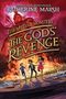 „The Myth of Monsters: The Gods' Revenge“ von Katherine Marsh. Große rote Figur mit Speer über drei rennenden Kindern.