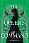 "The Queen's Command" von Sarah Raughley. Frau in Mantel und Hut, mit Masken, vor verzierungen und zwei Vögeln., Buch