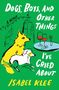 „Dogs, Boys, and Other Things I’ve Cried About. Isabel Klee. A Memoir.“ Zwei Hunde, Stadtsilhouette, zwei Weingläser., Buch