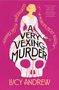 "A Very Vexing Murder" von Lucy Andrew. Illustration einer Frau in historischem Kleid, deren Rock ein Schädel ist.