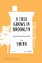 "A Tree Grows in Brooklyn", Betty Smith, veröffentlicht 1943. Silhouette eines Gebäudes und Baumes auf orangefarbenem Hintergrund., Buch
