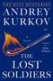 „The Kyiv Mysteries. Andrey Kurkov. A Novel. Translated by Boris Dralyuk. The Lost Soldiers.“ Flammende Streichholz-Illustration.