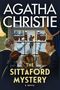 "Agatha Christie, The Sittaford Mystery, A Novel" steht auf einer Illustration. Eine Gruppe schaut aus einem Fenster in eine schneebedeckte Szene., Buch
