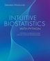 Text: "INTUITIVE BIOSTATISTICS WITH PYTHON. A Python companion guide for life sciences professionals." Blauer Hintergrund mit Wellen.