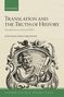 "Translation and the Truth of History" in Schwarz. Illustration eines antiken Mannes mit lockigem Haar in aufwendigem Rahmen., Buch