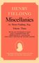 „Henry Fielding Miscellanies Volume Three“ ist auf einem orangefarbenen Buchcover geschrieben, mit einer Silhouette darunter.