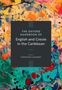 Text auf dunklem Hintergrund: "The Oxford Handbook of English and Creole in the Caribbean, edited by Stephanie Hackert." Bunter, abstrakter Hintergrund., Buch