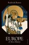 "Roderick Beaton. EUROPE A New History." Illustration: Krieger mit Helm hält eine geflügelte Figur, goldener Hintergrund., Buch