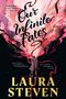 Text: „Our Infinite Fates“, „Impossible to put down“, „They've loved each other...“. Illustration von einem Paar mit roten Bändern.