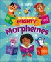 Titel: "My Big Book of Mighty Morphemes". Farbenfrohe Illustration mit Tieren und einem Kind, das ein Buch liest.