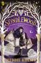 "SPINDLEWOOD: Every student at Spindlewood can see ghosts. Except one." Illustration: Mädchen mit dunklem Haar vor Schule., Buch