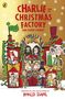 "CHARLIE AND THE CHRISTMAS FACTORY AND OTHER STORIES." Bunt illustrierte Figuren umgeben von Schneeflocken.