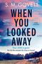 „When You Looked Away“ steht groß im Zentrum. Landschaft mit einem Himmel in Pastelltönen, ein Fahrrad im Gras., Buch