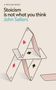 "Stoicism is not what you think" von John Sellars. Illustration eines Kartenhauses aus Spielkarten, teils umgefallen., Buch