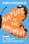 "Nature is the Answer! A Toolkit for Eco-Positivity." Ein stilisierter Schmetterling mit orangefarbenen Flügeln.