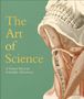 "The Art of Science: A Visual Story of Scientific Discovery." Illustration eines Skeletts mit Muskeln auf grünem Hintergrund.