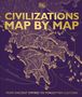 "Civilizations Map by Map" oben. "From Ancient Empires to Forgotten Cultures" unten. Historische Karte Europas.