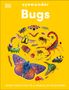 Oben: "eyewonder Bugs". Unten: "OPEN YOUR EYES TO A WORLD OF DISCOVERY." Verschiedene bunte Insekten auf gelbem Hintergrund., Buch