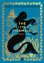 "Hans Christian Andersen, The Little Mermaid and Other Tales". Silhouette einer Meerjungfrau vor goldenen Wellen., Buch