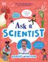 „Ask a Scientist“ ist in großer Schrift zentriert. Ein Professor grinst freundlich. Drumherum sind Illustrationen von Tieren und Kindern mit Sprechblasen.
