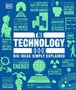 „THE TECHNOLOGY BOOK: BIG IDEAS SIMPLY EXPLAINED“ in großen Buchstaben; umgeben von Illustrationen und Zitaten über Technologie.