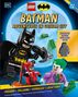 Text: BATMAN ADVENTURES IN GOTHAM CITY. EXCLUSIVE BATMAN MINIFIGURE INSIDE. FRIENDS · VILLAINS · VEHICLES · LOCATIONS. LEGO-Illustration: Batman, Joker, Harley Quinn.