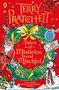 Text in grüner und goldener Schrift: "Terry Pratchett - Tales of Mistletoe and Mischief." Logo mit Pinguin darunter., Buch
