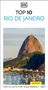 "TOP 10 RIO DE JANEIRO" und "TOP 10 LISTS FOR YOUR PERFECT TRIP". Aussicht auf den Zuckerhut und viele Boote im Wasser.
