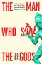 „THE MAN WHO STOLE THE GODS“. Eine grüne Statue einer hinduistischen Gottheit rechts., Buch