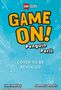 Oben links "LEGO CITY" Logo, darunter "GAME ON! Penguin Peril". Unten steht "Cover to be revealed". Hintergrund: Blau mit Punkten.