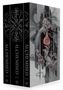"Bände I, II, III", "ALCHEMISED". Komplexe Illustrationen mit Händen und surrealen Symbolen, mystisch und düster., Buch
