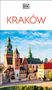 Text: "Kraków" in roter Schrift darunter „DK“-Logo. Abbildung einer Kirche mit Türmen unter blauem Himmel.