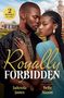 Text: "2 BOOKS IN ONE, Royally Forbidden, Jadesola James, Bella Mason." Ein Paar in eleganter Kleidung, Schloss im Hintergrund.