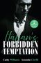 "2 BOOKS IN ONE. Italian's FORBIDDEN TEMPTATION. Cathy Williams, Amanda Cinelli". Ein Mann im Anzug im Schatten., Buch