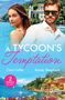 „A Tycoon’s Temptation“ von Cara Colter und Kandy Shepherd. Zwei Menschen vor mediterraner Küste., Buch